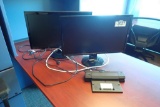 Lot of 2 Benq Senseye3 Flatscreen Monitors and Dell Docking Station.