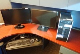 HP Desktop Computer w/ Benq Senseye3 Flatscreen Monitor, ViewSonic Flatscreen Television, Keyboard