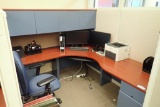 L-shaped Desk w/ Overhead, Mobile Pedestal and Task Chair.