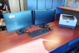 Dell Desktop Computer w/ 2 ViewSonic Flatscreen Monitors, Brother HL-5250dn Printer, Keyboard and