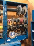 Electrical Wire Spool Rack w/ Asst. Electrical Wire and Hose, etc.