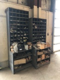 (2) Parts Bins and Shelving w/ Asst. Contents Including Bolts, Nuts, etc.