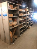 Contents of (4) Sections Shelving including Asst. Parts, Pins, Bushings, Controls, etc.