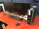 Lot of HP Desktop Computer, 2 Flatscreen Monitors, Keyboard and Mouse.