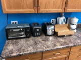Lot of (2) Microwaves, (2) Toasters, (1) Toaster Oven, Electric Kettle, etc.