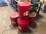 Lot of (4) Just-Rite Oily Waste Cans