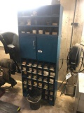 Parts Cabinet w/ Asst. Contents including, wheel balancing weights, etc.