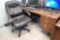 Lot of Double Pedestal Desk and Task Chair.