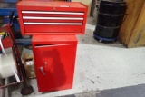 Lot of 3-drawer Tool Top Chest w/ Lockable Storage Cabinet.