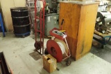 Lot of Nylon Banding Cart w/ Tooling and Clips and 2-Wheel Hand Truck w/ Pneumatic Wheels.
