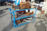 Metal 3-tier Shop Cart w/ Scrap Steel.