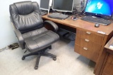 Lot of Double Pedestal Desk and Task Chair.