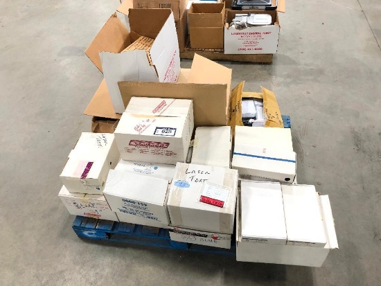 Pallet of Asst. Binder Coils, CD Cases, Business Card Boxes, etc.