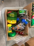 Box of Asst Camp Supplies including, Candles, Scissors, Air Horns, Paracord, All-Weather Tinder,