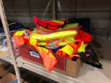 Lot of Asst. Safety Vests and (1) Pair of Coveralls