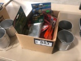 Lot of Asst. Camp Supplies including Neck Warmers, Flashlights, Knives, Bungee Cords, etc.