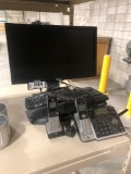 Lot of (2) Asst. Cordless Phones, Dell Monitor, (2) Keyboards