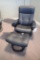 Ekornes Stressless President Medium Leather Reclining Arm Chair w/ Ottoman, Computer Table and