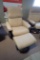 Ekornes Stressless Admiral Medium Paloma Leather Reclining Arm Chair w/ Ottoman.