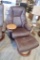 Ekornes Stressless Live Medium Paloma Leather Reclining Arm Chair w/ Ottoman and Swing Table.