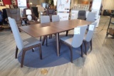 Ekornes Stressless Toscana Integrated Leaf System Dining Table w/ Dining Chairs.