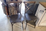 Lot of 4 LH Imports Medal Crossback Bistro Dining Chairs.