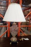 Crystal and Marble Base Lamp.