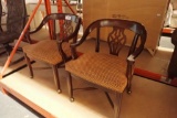 Lot of 2 Captains Dining Chairs w/ Wheels-USED.