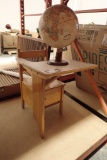 Lot of Childs Wooden Desk and Globe-USED.