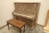 Upright Grand Piano and Bench-USED-MISSING LID.