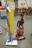 Lot of Hoover Elite Rewind Vacuum, Shark Steam Mop and Dust Mops.