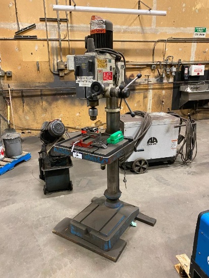 Cantek RF- 40HS Vertical Speed Drill Press, 1HP, 3.6A, 230V, w/ 6" Machine Vise, Golden Chuck,