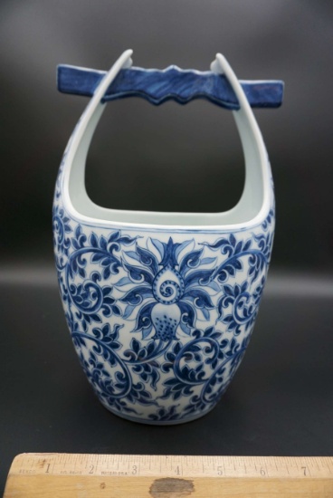 Blue & White Thai porcelain, hand-painted ice bucket