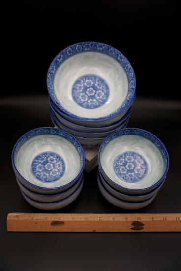 Set of 11 Asian ceramic bowls