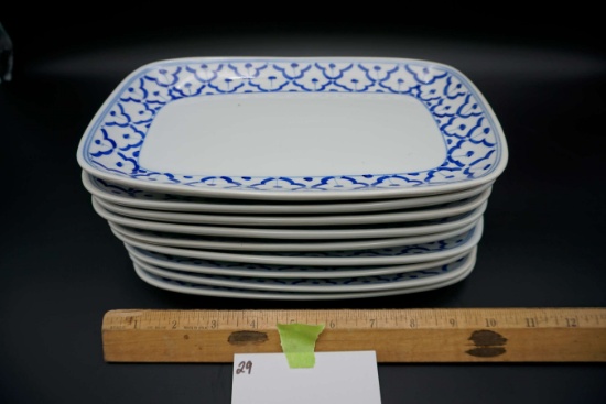 Set of nine Japanese sushi dishes Thai porcelain