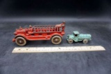 Fire truck and small truck, lot of 2