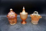 Lot of 3 pcs of Carnival Glass