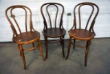 Bent wood chairs, lot of 3