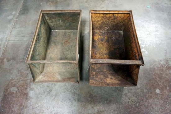 Lot of 2 steel bins