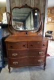 Serpentine Dresser with mirror