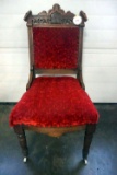 Victorian Wooden Chair w/crushed velvet padding