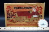 Louis Marx and Co, Plastic Ranch house w/ Accessories