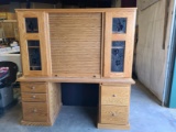 Very Large Desk with Stained Glass Doors