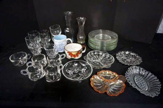 Glassware, Plates, Cups, Vases