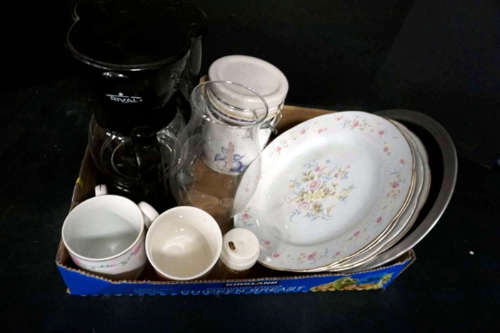 Cups, Plates, Canister, Coffee Pot, Chimney