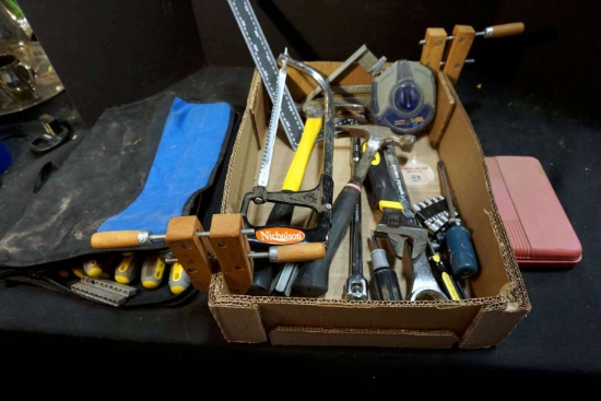Hammers, Square, Saw, Clamps, Set of Screwdrivers and more