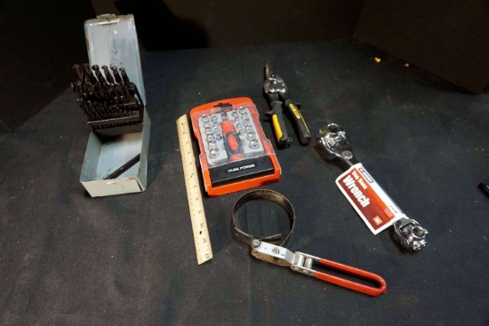 Drill Bits, Socket Set, Dog Bone Wrench and more