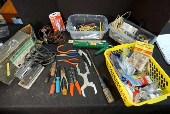 Electric Sander, Extension Cords, Pliers, Caulk Gun, Mouse Traps and more