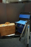 Picnic Basket, Folding Chair, Two Tripods