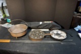 Cast Iron Pans, Chair, Skewers
